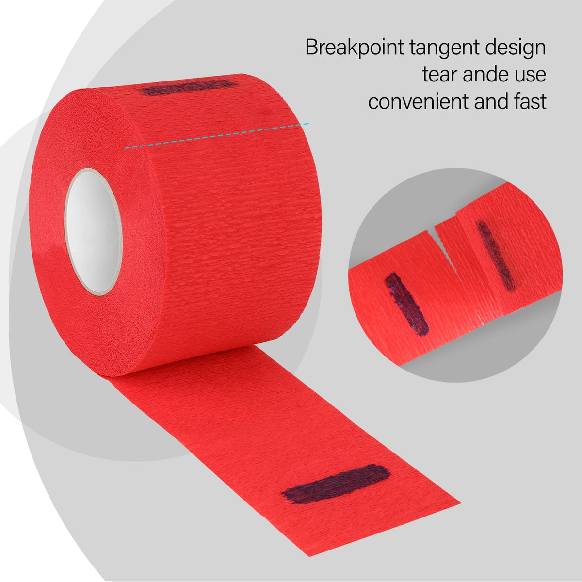 Stretchy Barber Neck Strips - 5 Rolls, 500 Disposable Hair Neck Covers, Red