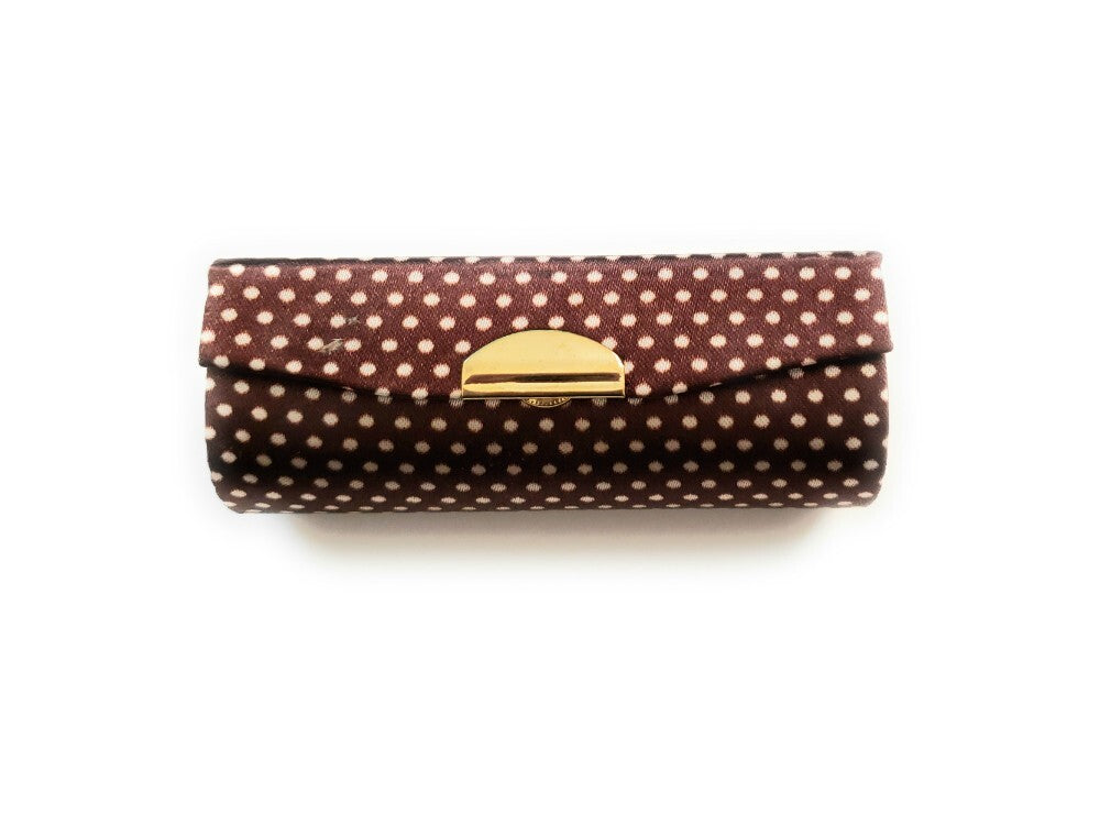 Colorful Polka Dot Lipstick Case with Mirror - Compact & Secure