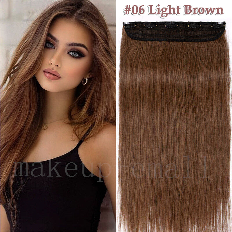 Natural Clip-In Hair Extensions with Balayage Color - Long & Thick One Piece