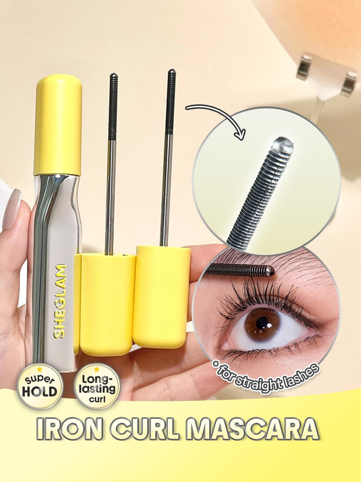Waterproof Curling Iron for Hair - 0.75mm & 0.5mm Dual Groove Brush, Long-Lasting Curl