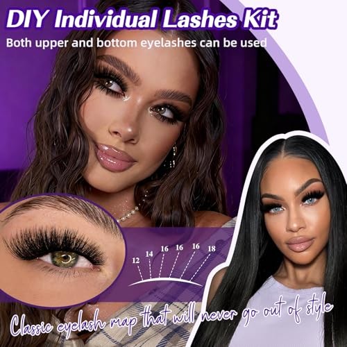 Fluffy Lash Clusters Kit 3D Eyelash Extensions DIY Make Up Set