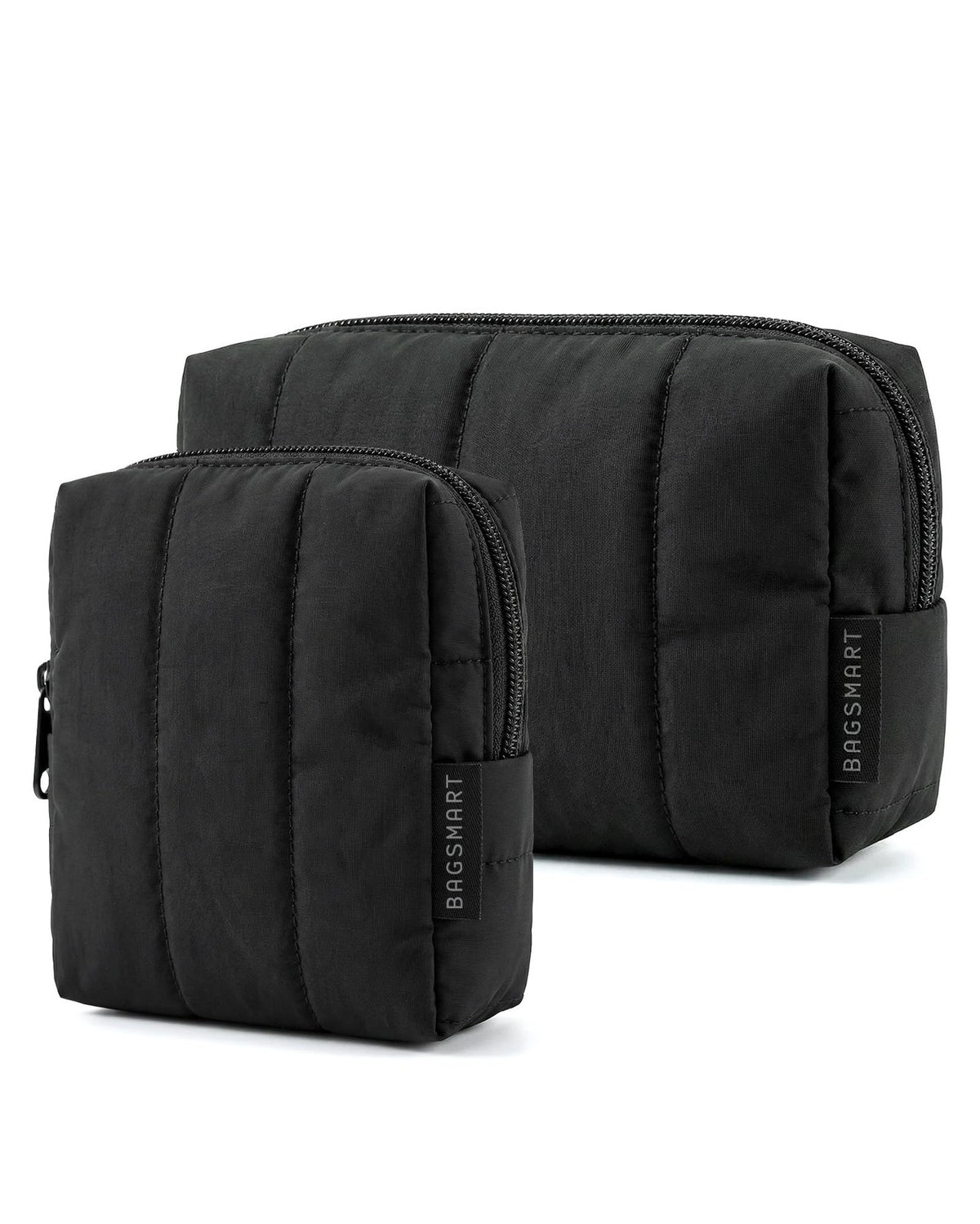 Travel Makeup Bag Duo - Large & Small Waterproof Padded Organizer for Women