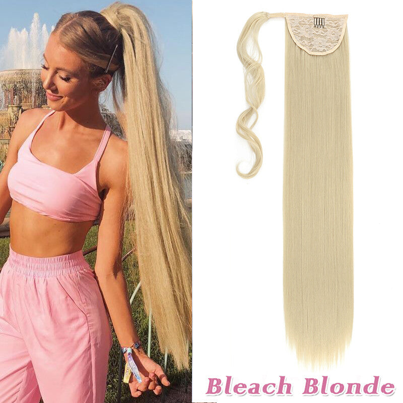Clip-In Thick Hair Ponytail Extension - Real Human Hair, Various Lengths & Colors