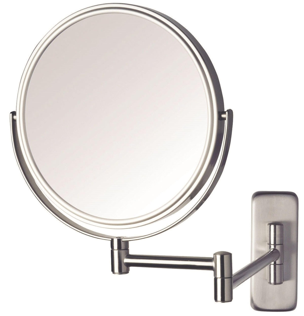 8-Inch Two-Sided Wall Mount Makeup Mirror with 8X Magnification and Extendable Arm