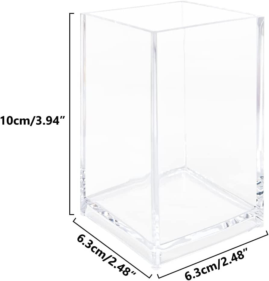 3 Pack Clear Acrylic Cosmetic Pencil Pen Holder Cup – Makeup Brush & Lipstick Organizer