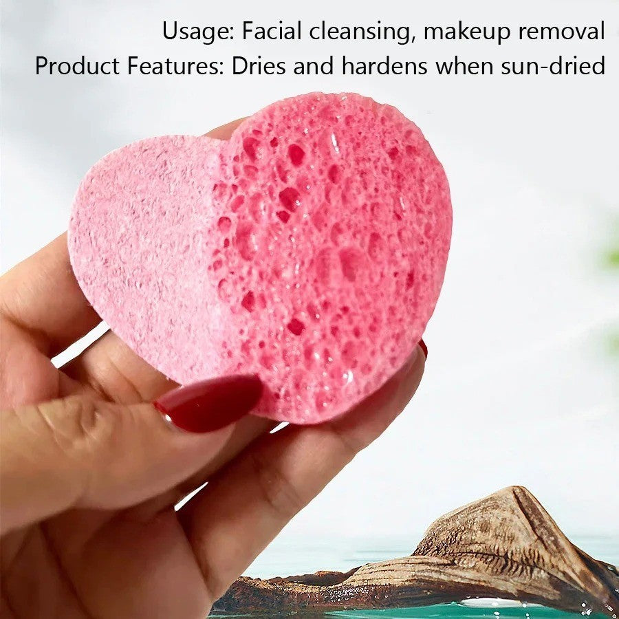 10Pcs Cellulose Facial Sponges Compressed Cleansing & Exfoliating Tools