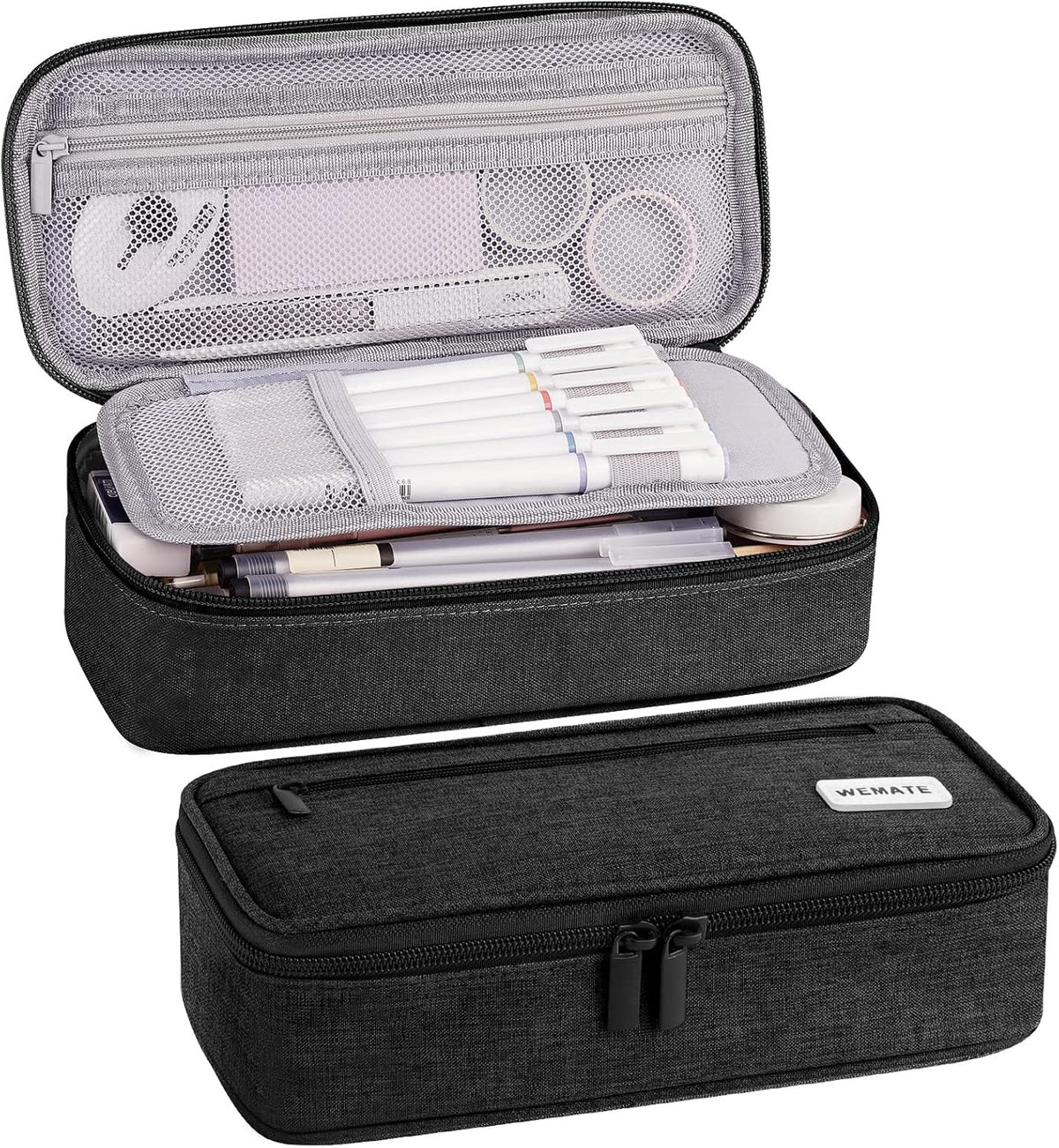 Large Pencil Case Organizer with Multiple Compartments for School Supplies