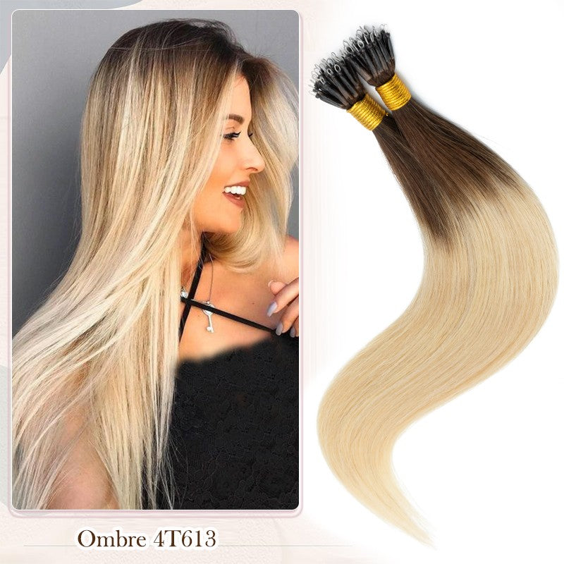 Nano Beads Hair Extensions 100% Remy Human Hair Balayage Ombre Blonde