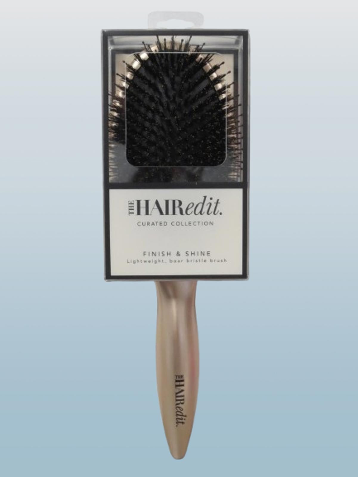 Finish & Shine Boar Bristle Hair Brush Set - Gold, Pack of 2