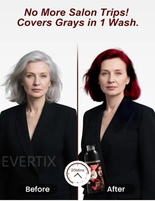 Wine Red Hair Dye Shampoo 3 in 1 - Gray Coverage, 400ml