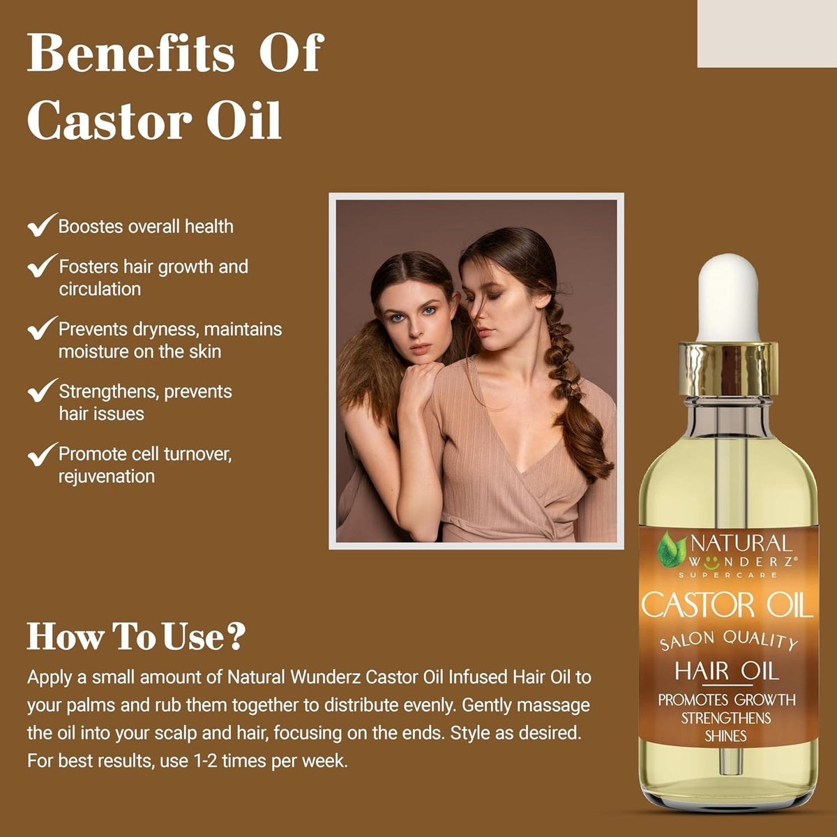 -Friendly Castor Hair Growth Oil - 4 Oz Thickening & Moisturizing