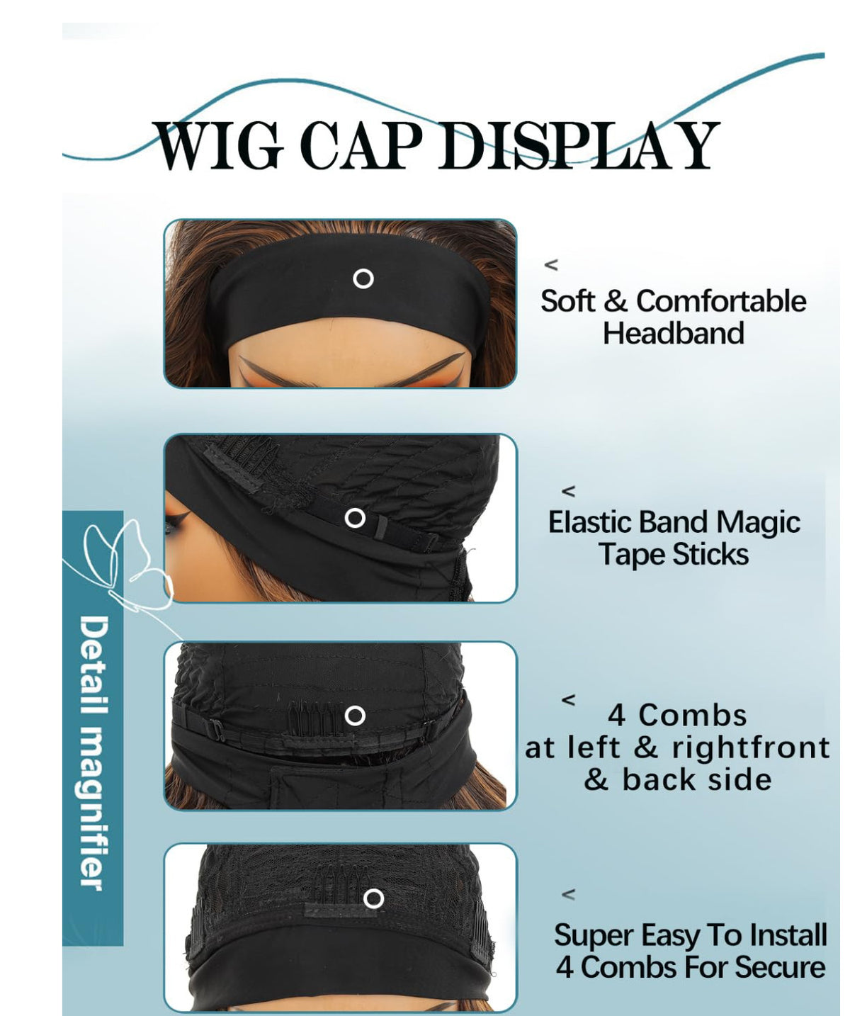 Long Body Wave Synthetic Headband Wig - Glueless 24 Inch for Black Women