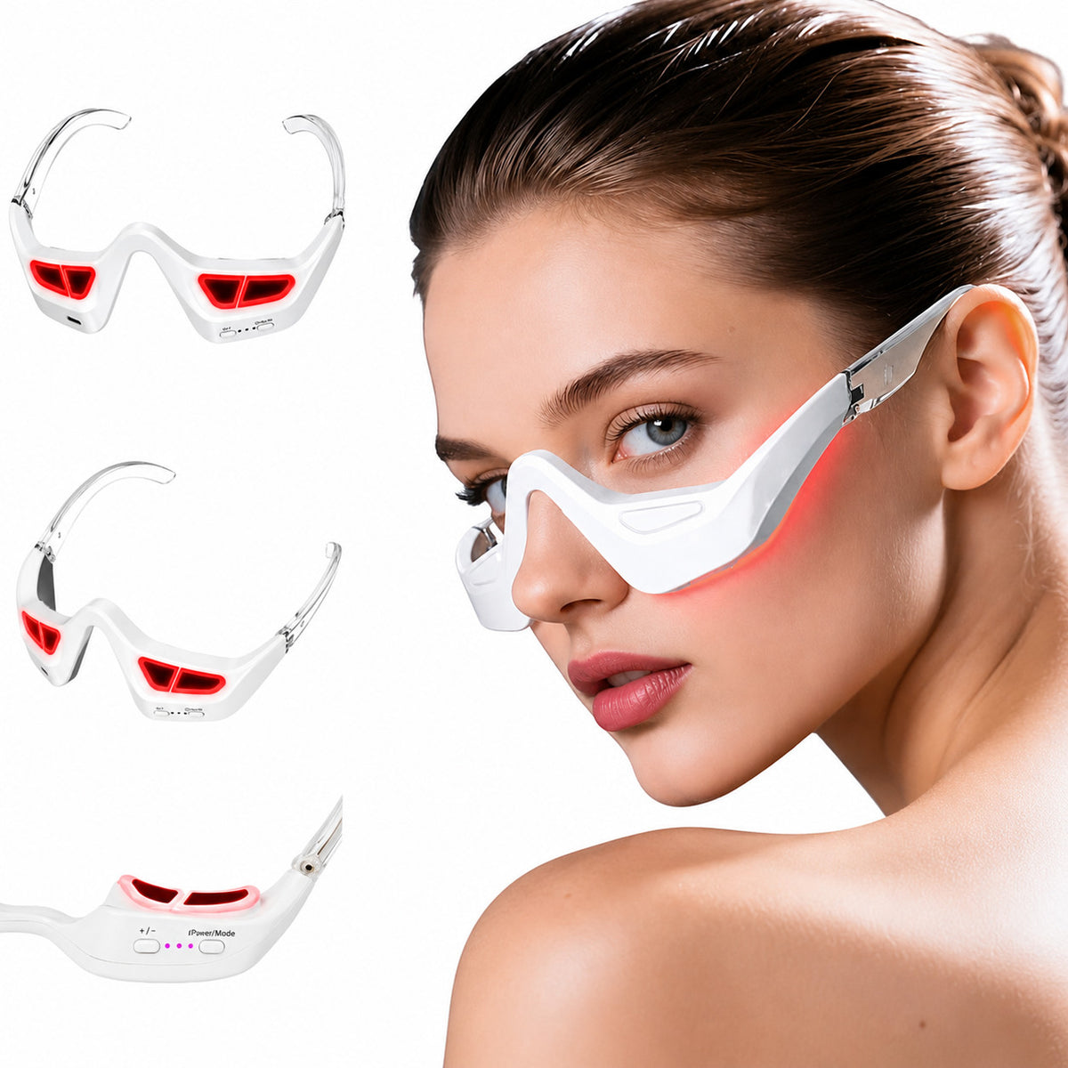 Red Light Therapy Eye Massager Device for Puffiness Bags Relaxation