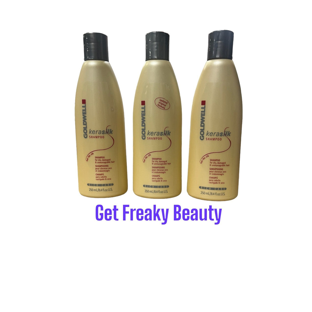 Goldwell Kerasilk Rich Care Shampoo - 3 Pack, 8.4 oz Each for Dry Damaged Hair