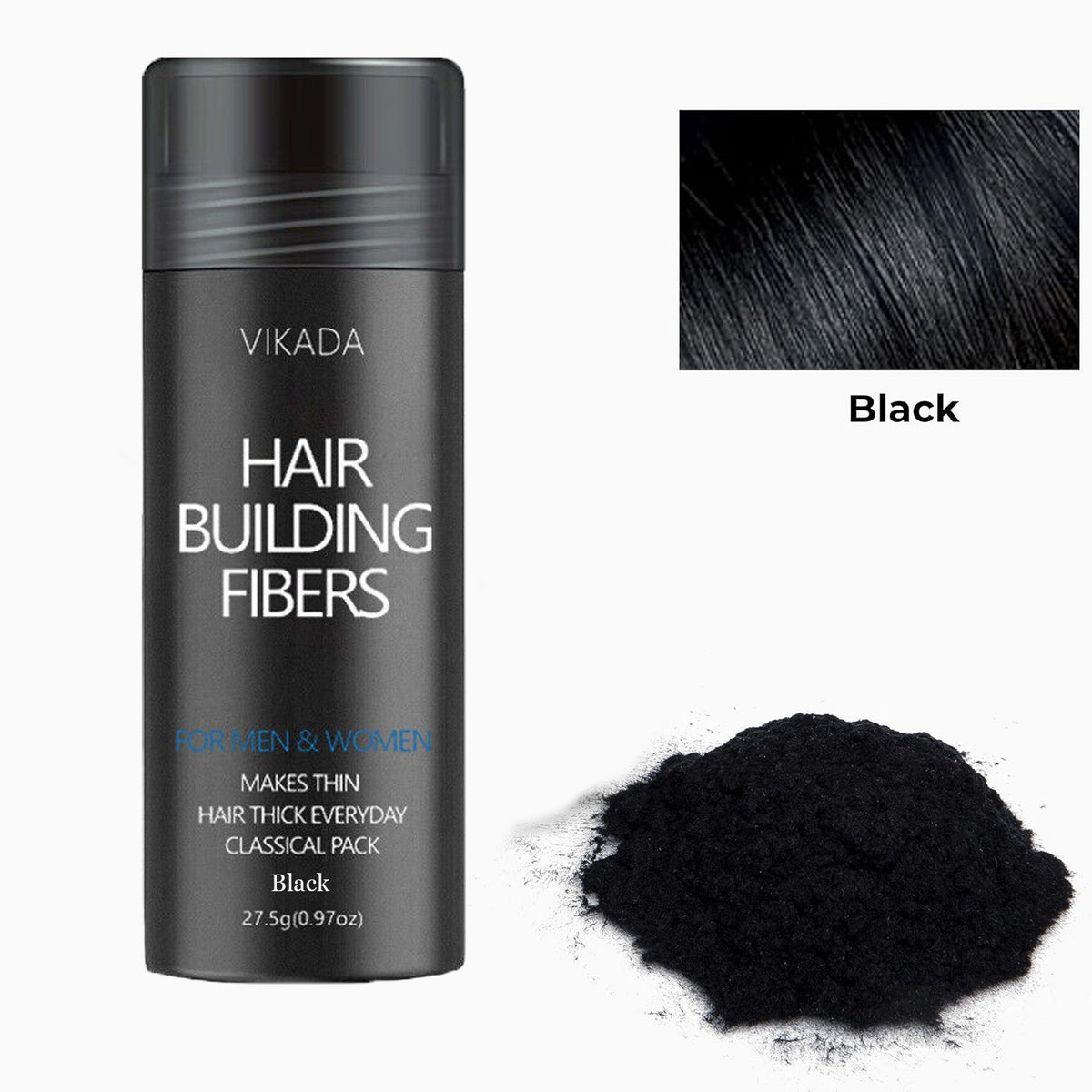 Hair Fiber Thickening Concealer - Black (2 x 0.97oz)
