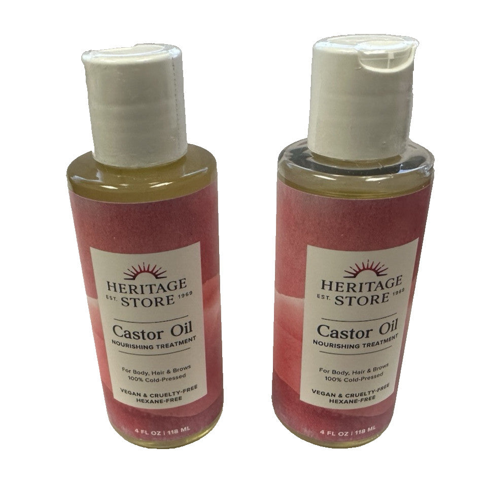 Hexane-Free Castor Oil - Pure Cold-Pressed, 4 fl oz for Skin & Health