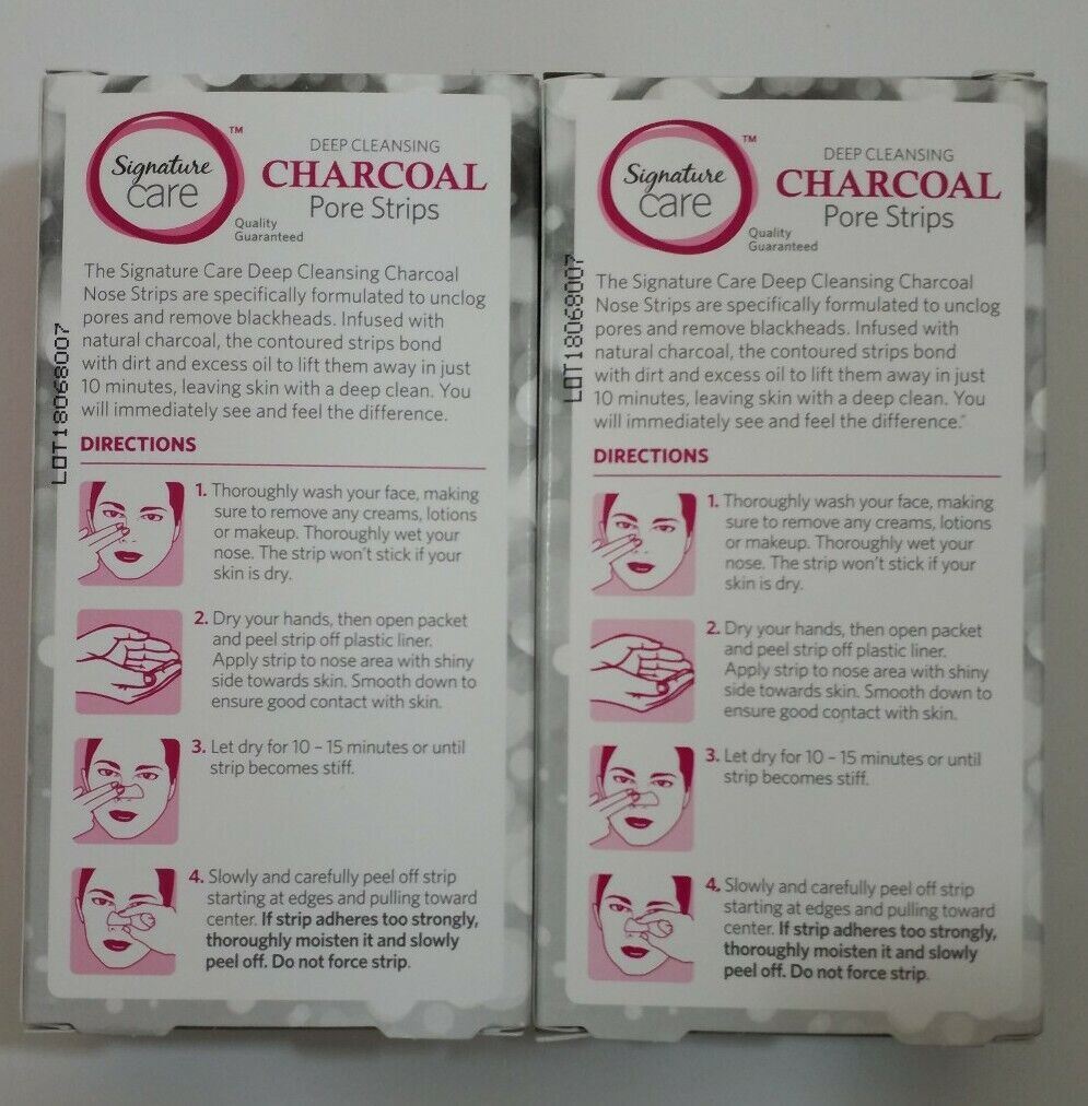 Deep Cleansing Charcoal Pore Strips - 6 Strips per Box, Pack of 2