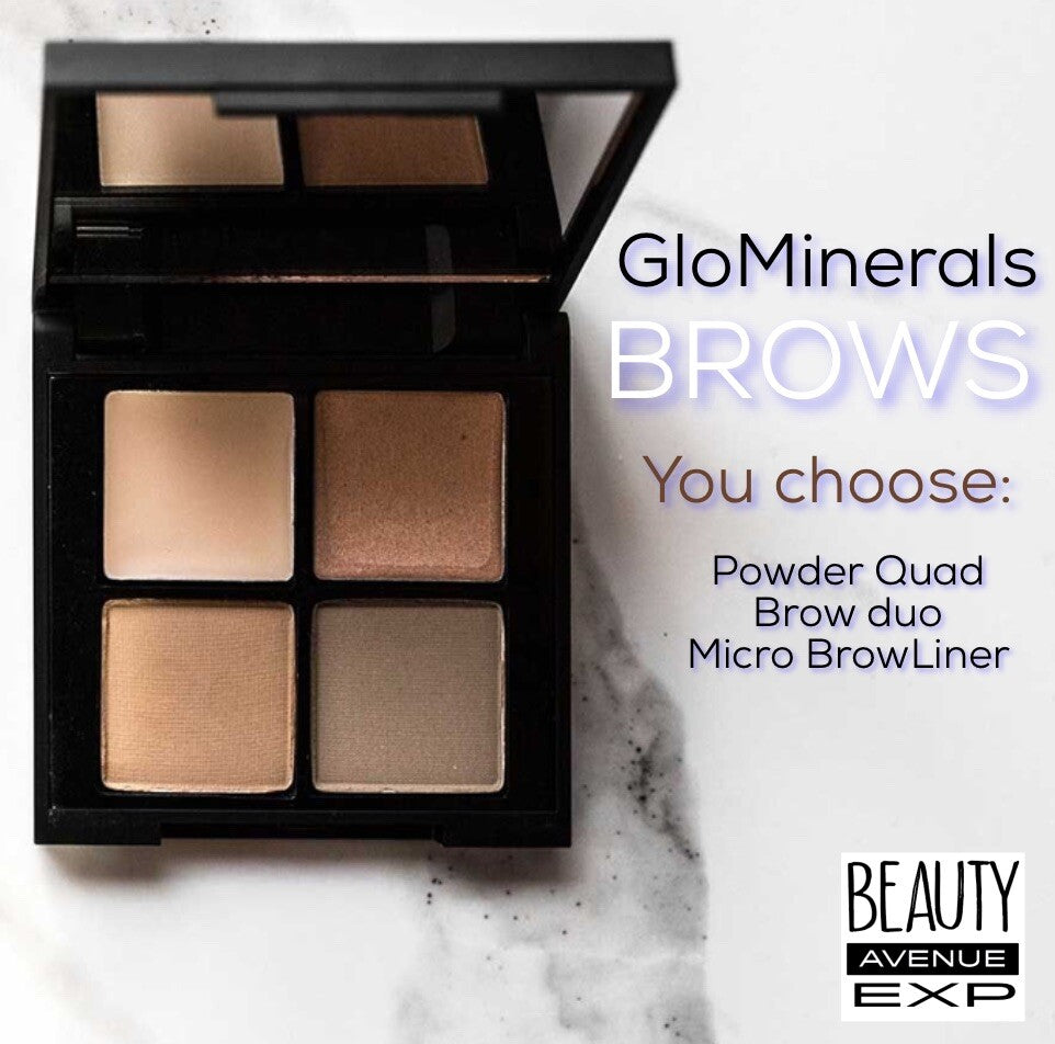 Glo Minerals Brow Duo, Quad, Micro Liner, Bronzer - Custom Color Selection