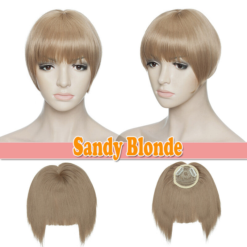 Clip-In Thin Neat Bangs Hairpiece for Front Fringe Hair Extensions
