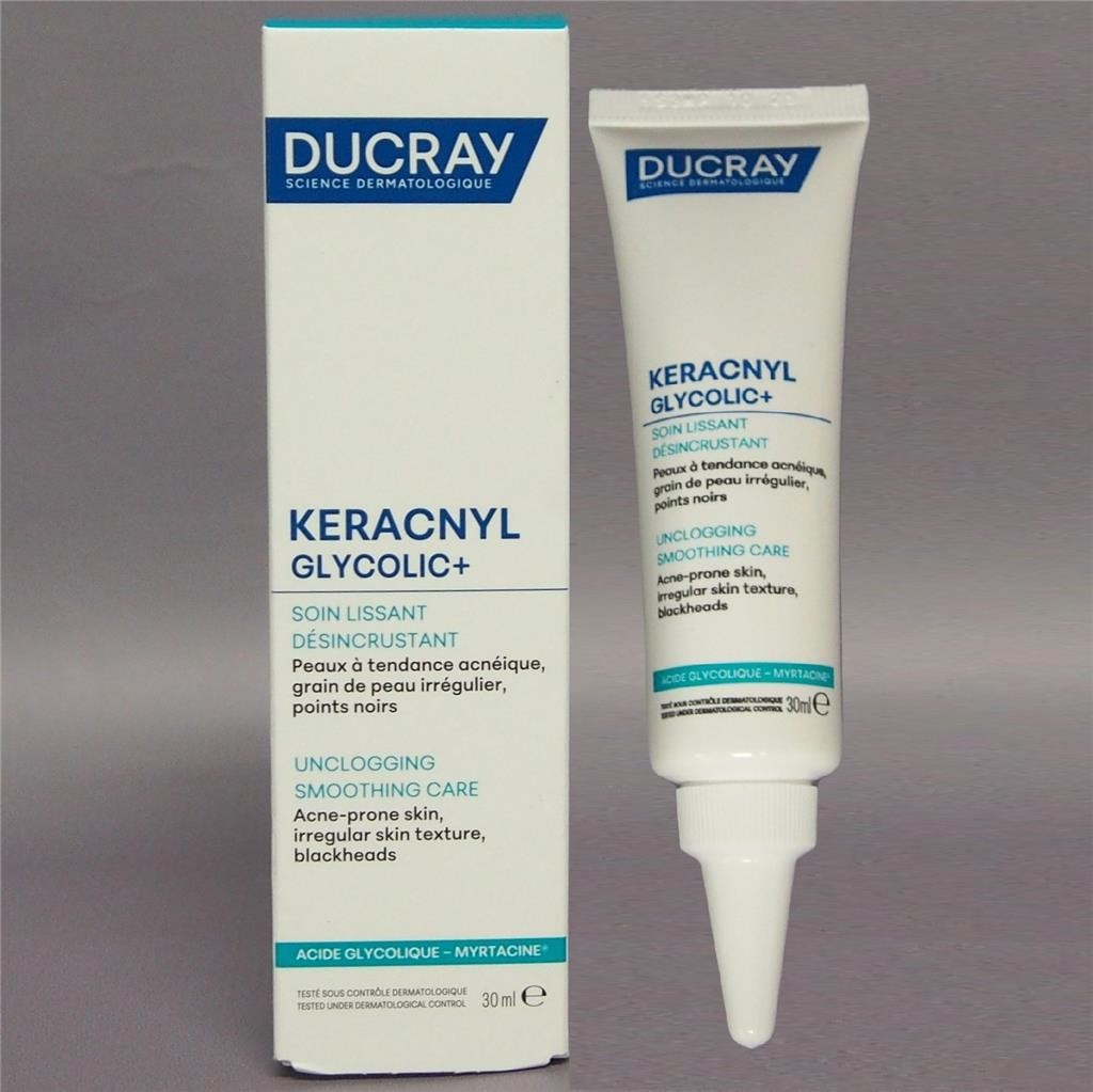 Ducray Keracnyl Glycolic+ Unclogging Cream 30ml /1.01oz EXP 10/2028