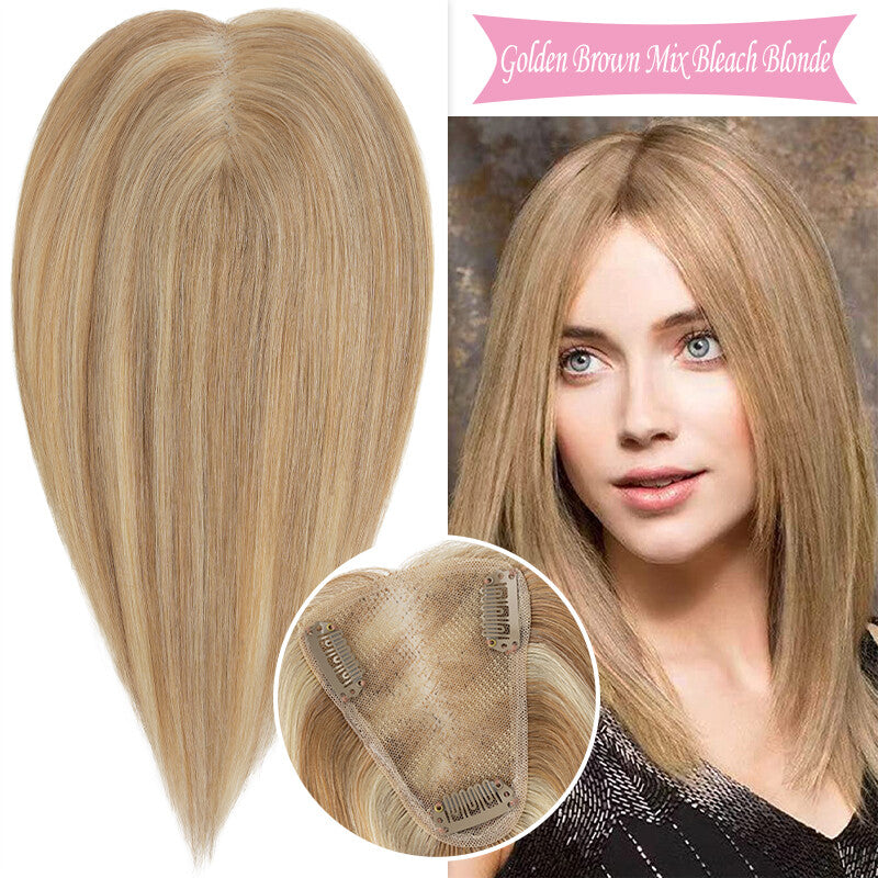 Clip-In Remy Human Hair Topper for Women with Thinning Hair