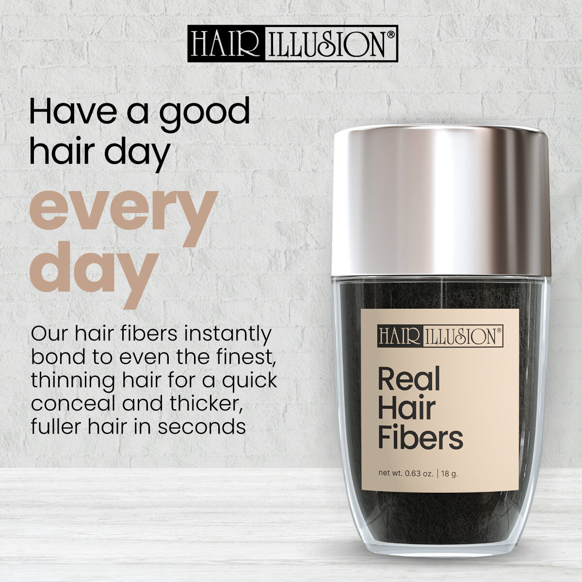 Natural Hair Fibers for Thinning Hair - Black