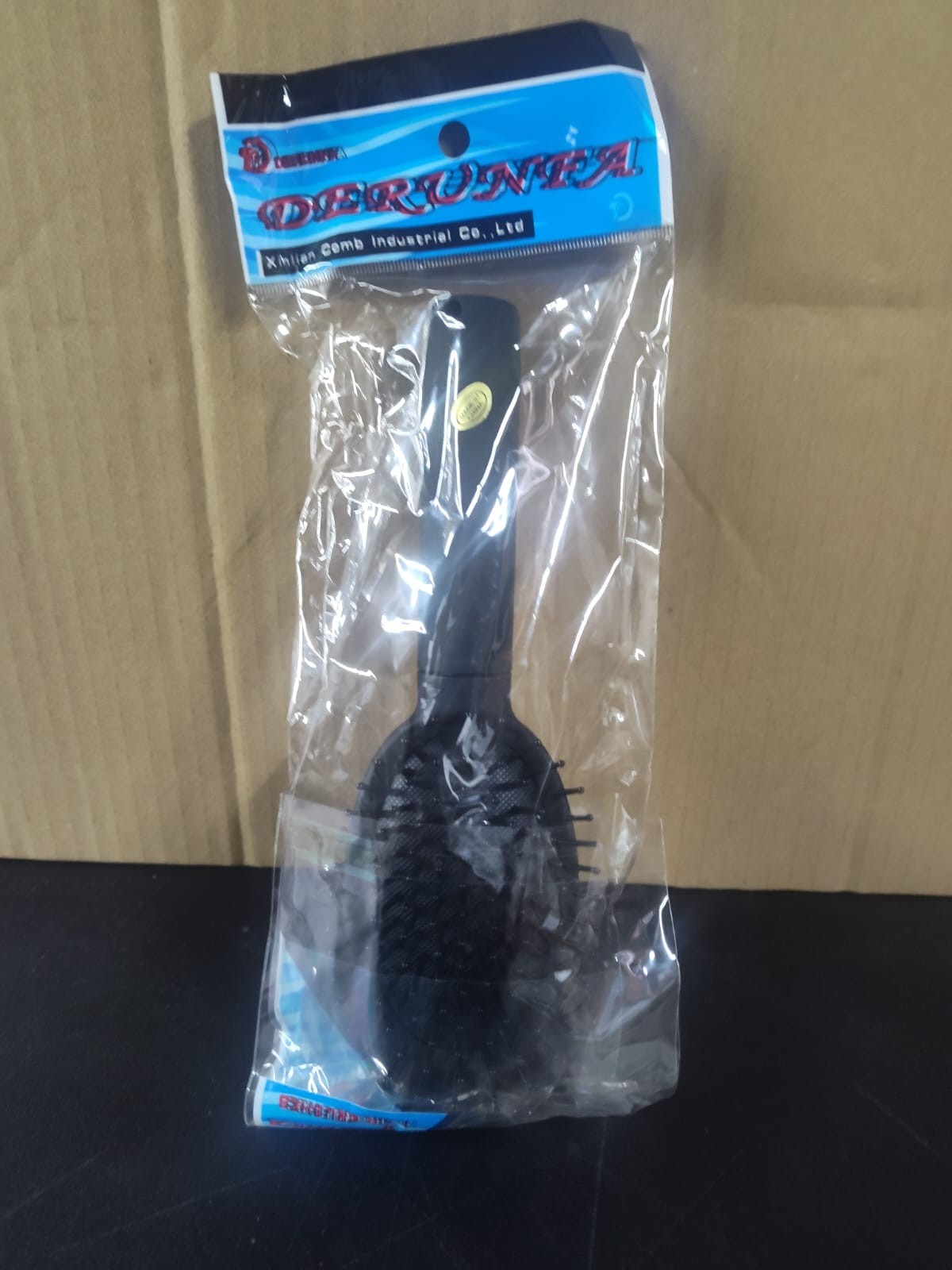 Detangling Paddle Hair Brush with Vented Cushion - Black, Salon Quality