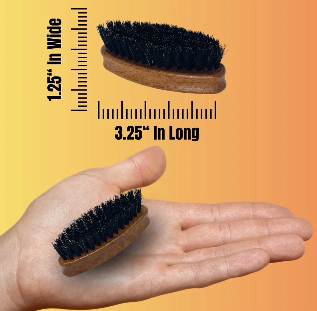 Mini Travel Beard Brush with 100% Boar Bristles - Portable Grooming Tool