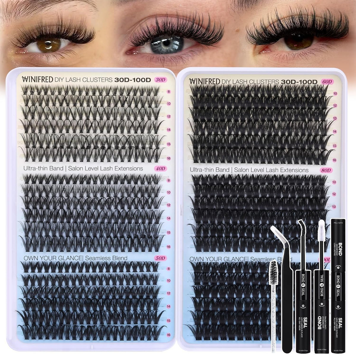 Lash Clusters Kit 640PCS DIY Individual Wispy Fluffy Lash Extensions