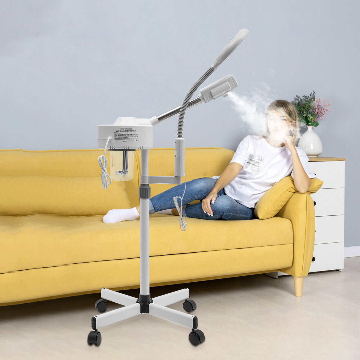 Professional 2-in-1 Facial Steamer for Skin Care with Magnifier - Home Use