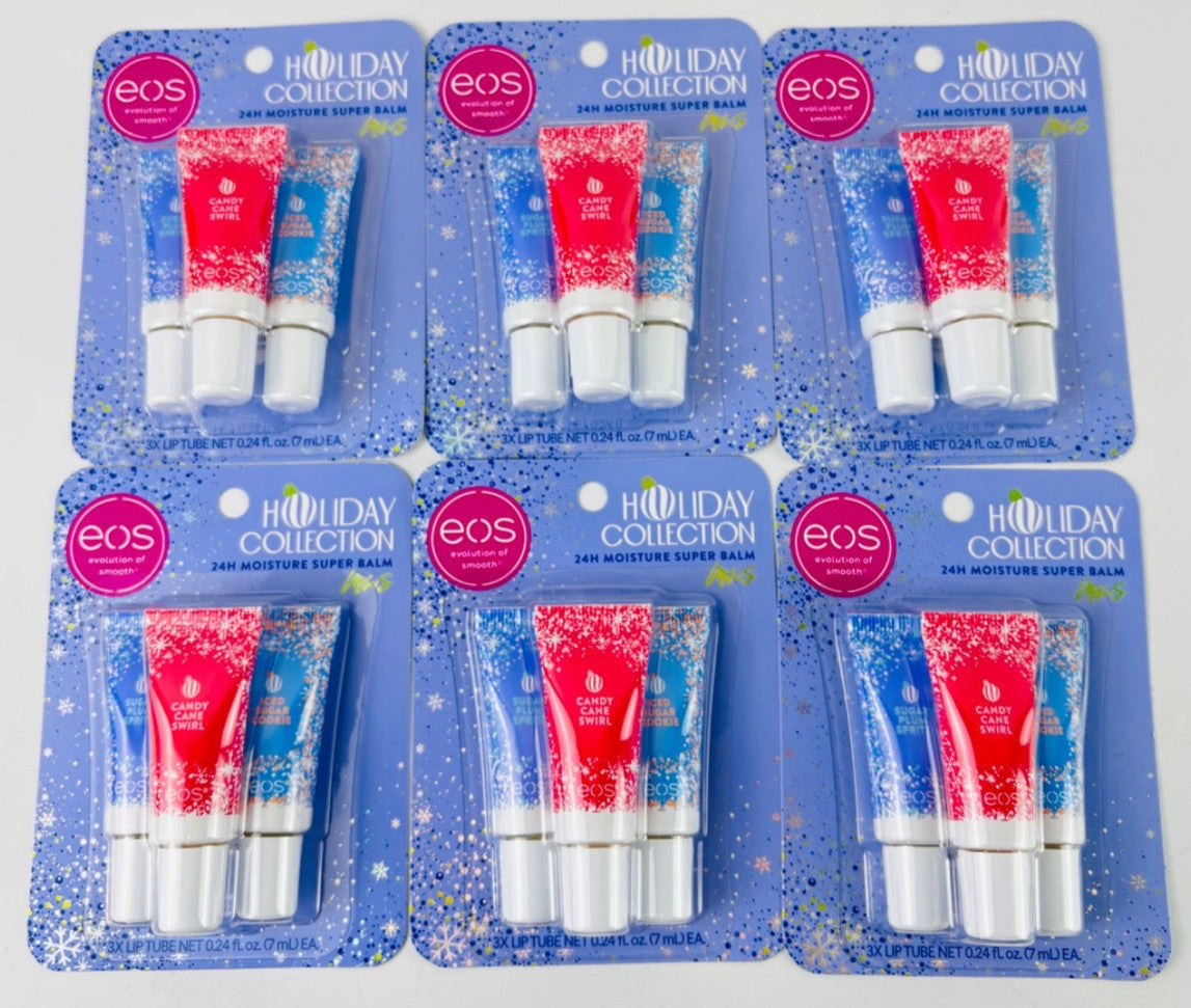 EOS Holiday 24H Moisture Lip Balm Set - Limited Edition 6 Pack