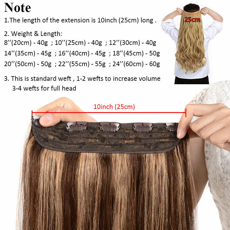 Remy Human Hair Extensions Clip-In Full Head Thick Highlight Options