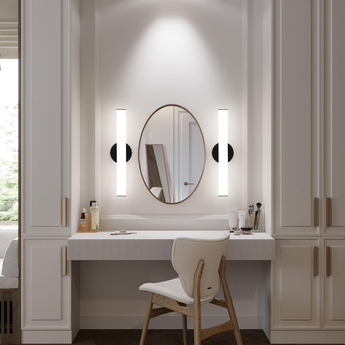 2 Pack LED Bathroom Vanity Light Fixtures 17.3 Inch Dimmable Wall Lamps