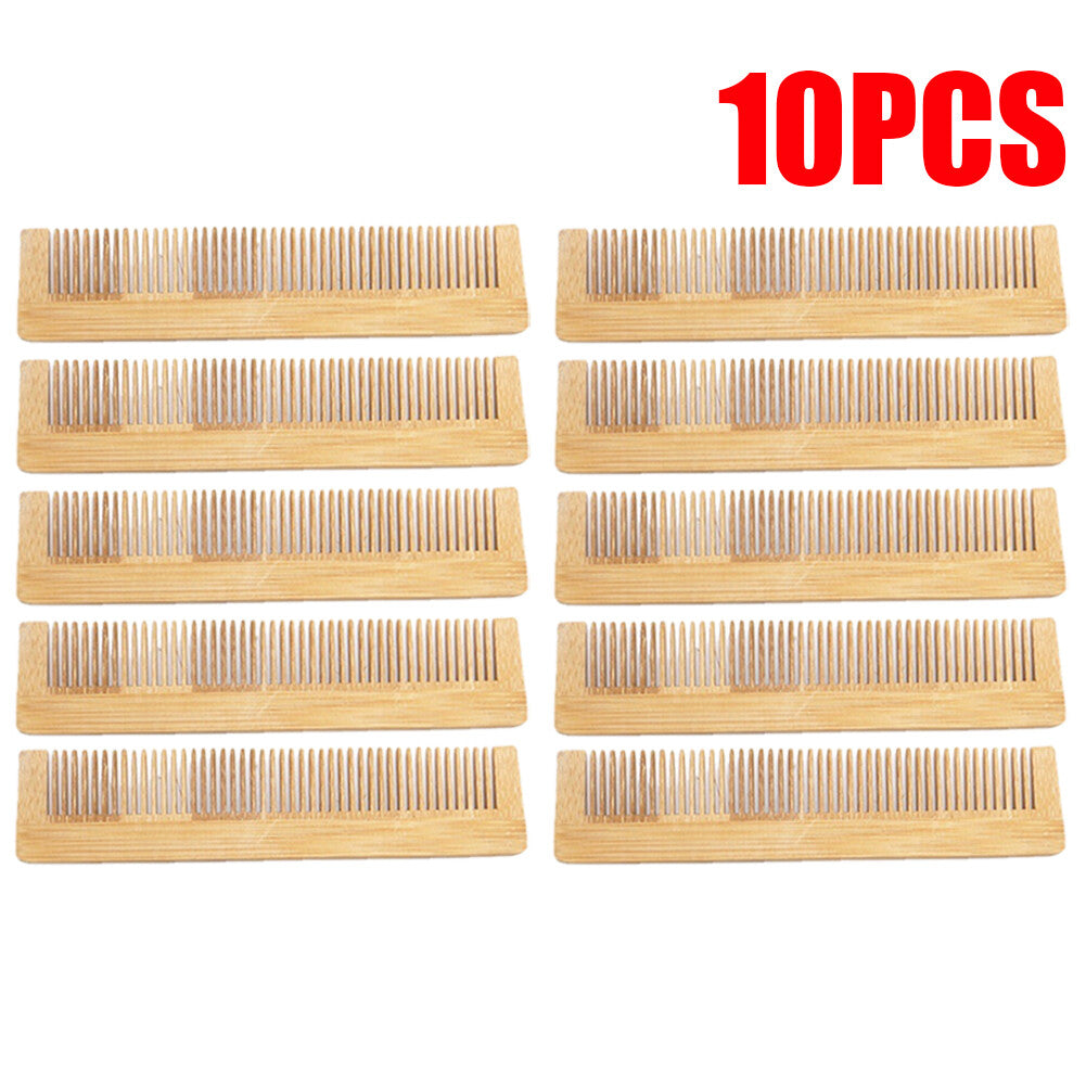 10PCS Wooden Anti-Static Hair Combs for Women, Brown Handmade Styling Tool