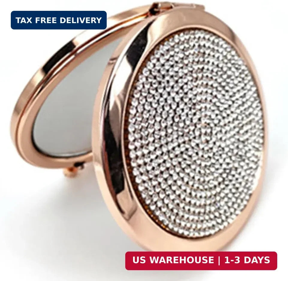 Mini Folding Makeup Mirror Set - 1X 2X Magnification, Compact Travel Design