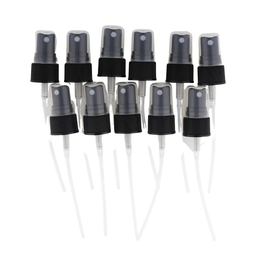 Black Fine Mist Sprayer Caps 20/410 with 4.25" Dip Tube - Bag of 12