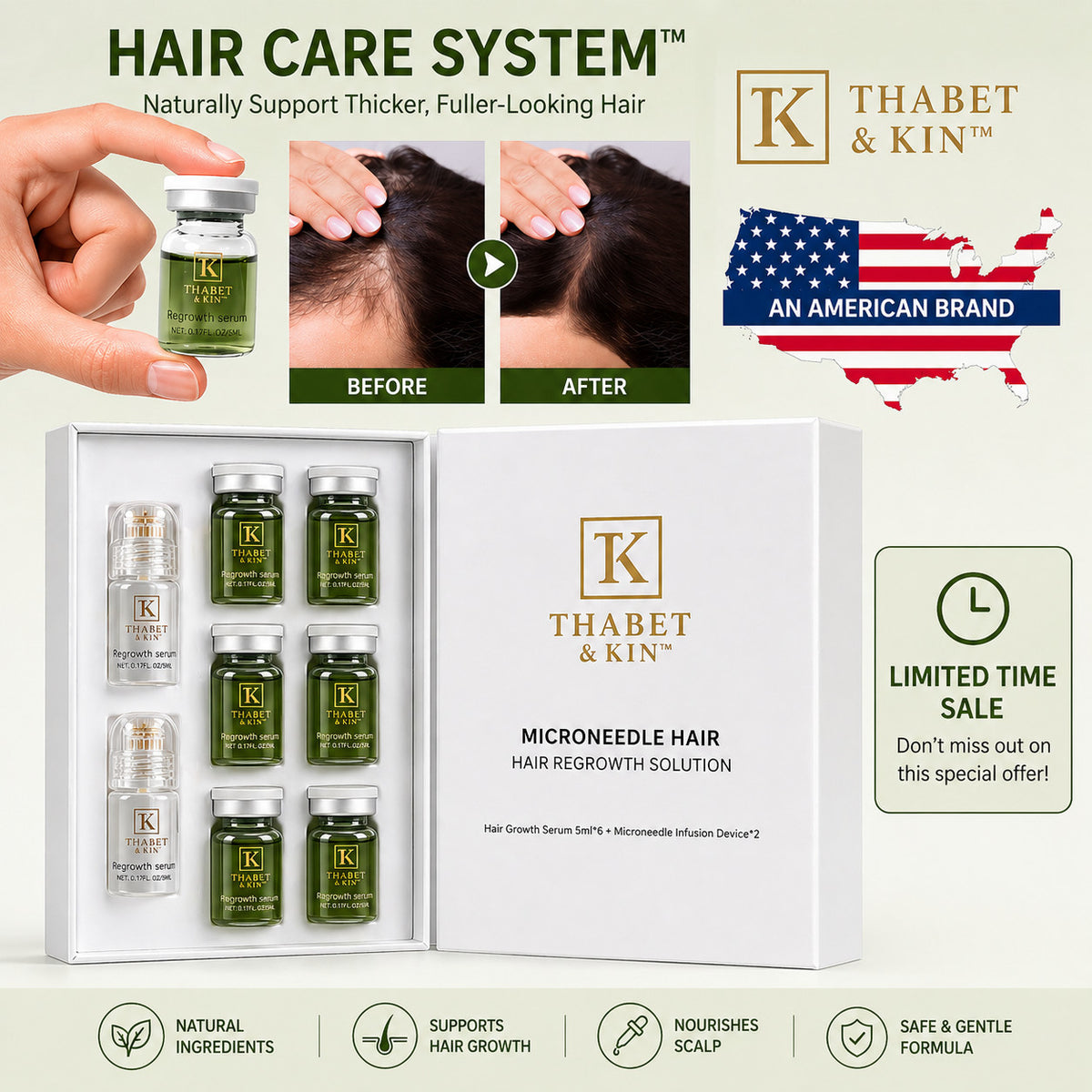 Hair Regrowth Serum with Ginseng & Peppermint Oil - 30ml