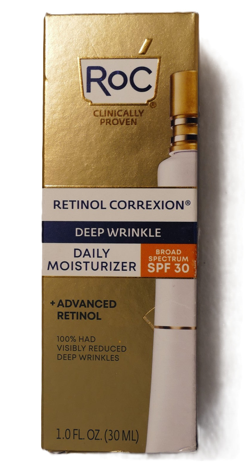 Retinol Deep Wrinkle Moisturizer SPF 30 - Anti-Aging Facial Cream 1oz