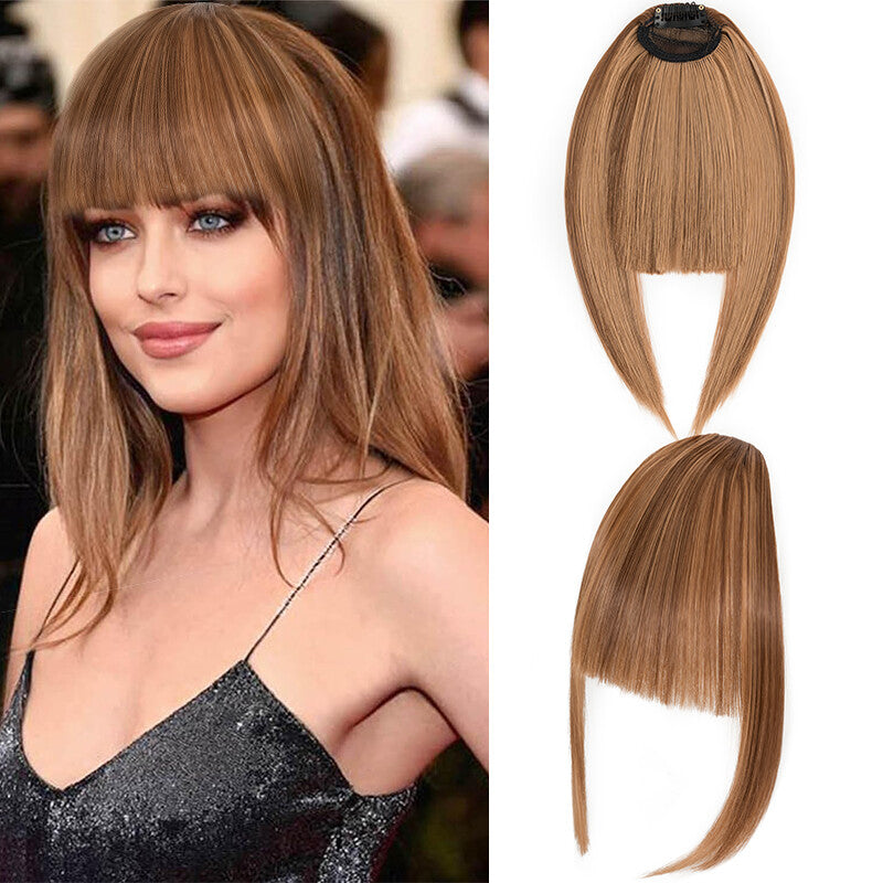 Clip-In Thin Neat Bangs Hairpiece for Front Fringe Hair Extensions
