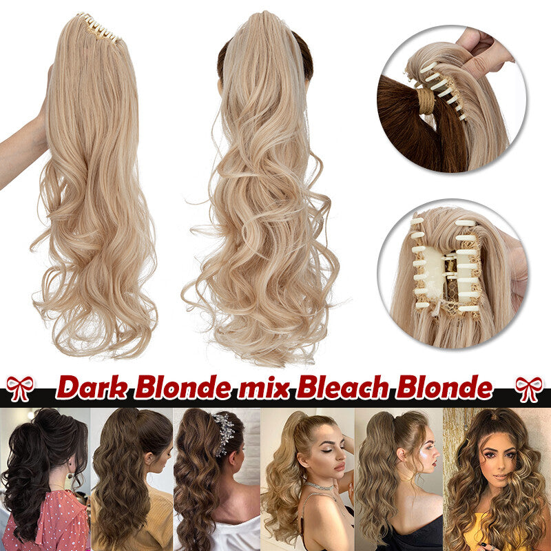 30-Inch Fluffy Ponytail Hair Extension with Claw Clip - Straight & Wave Styles