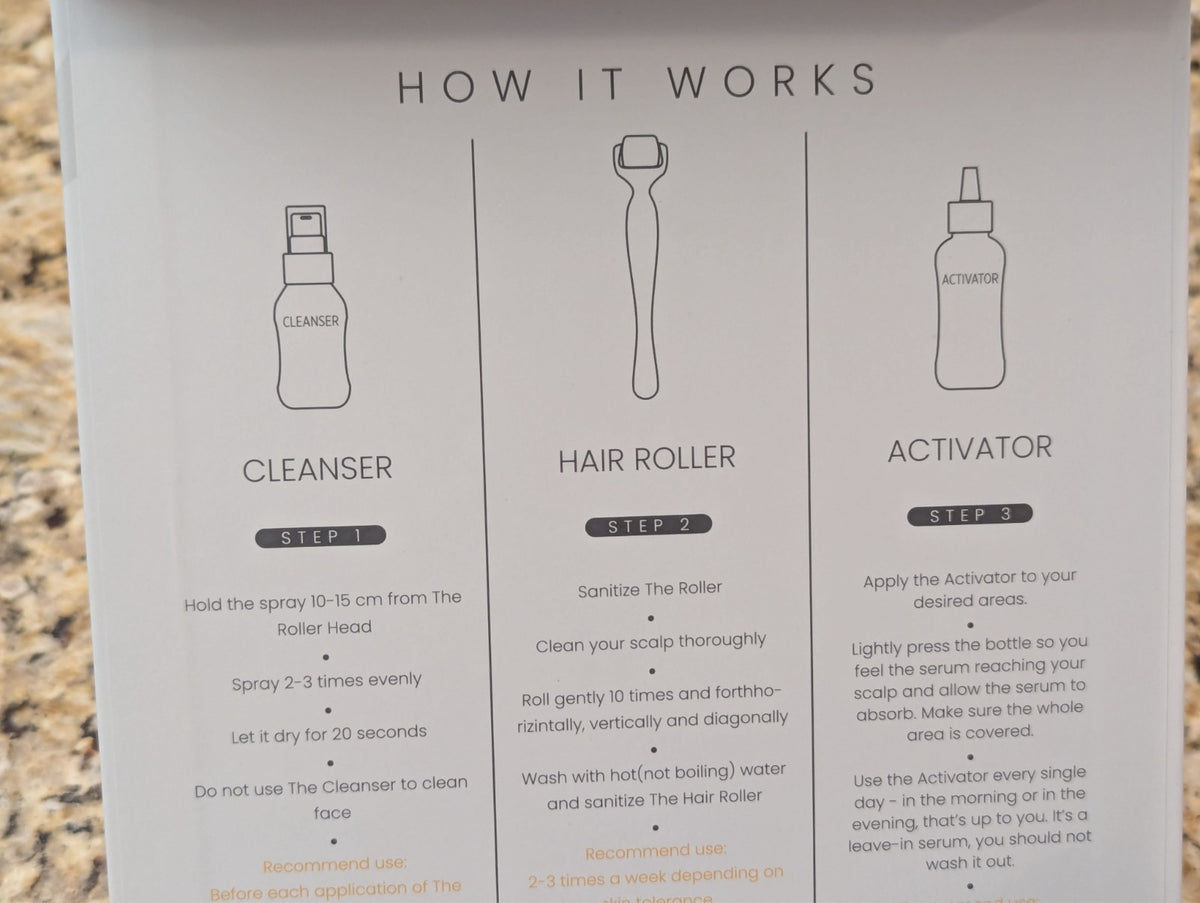 Luxfume Hair Growth Kit Cleanser Activator Roller