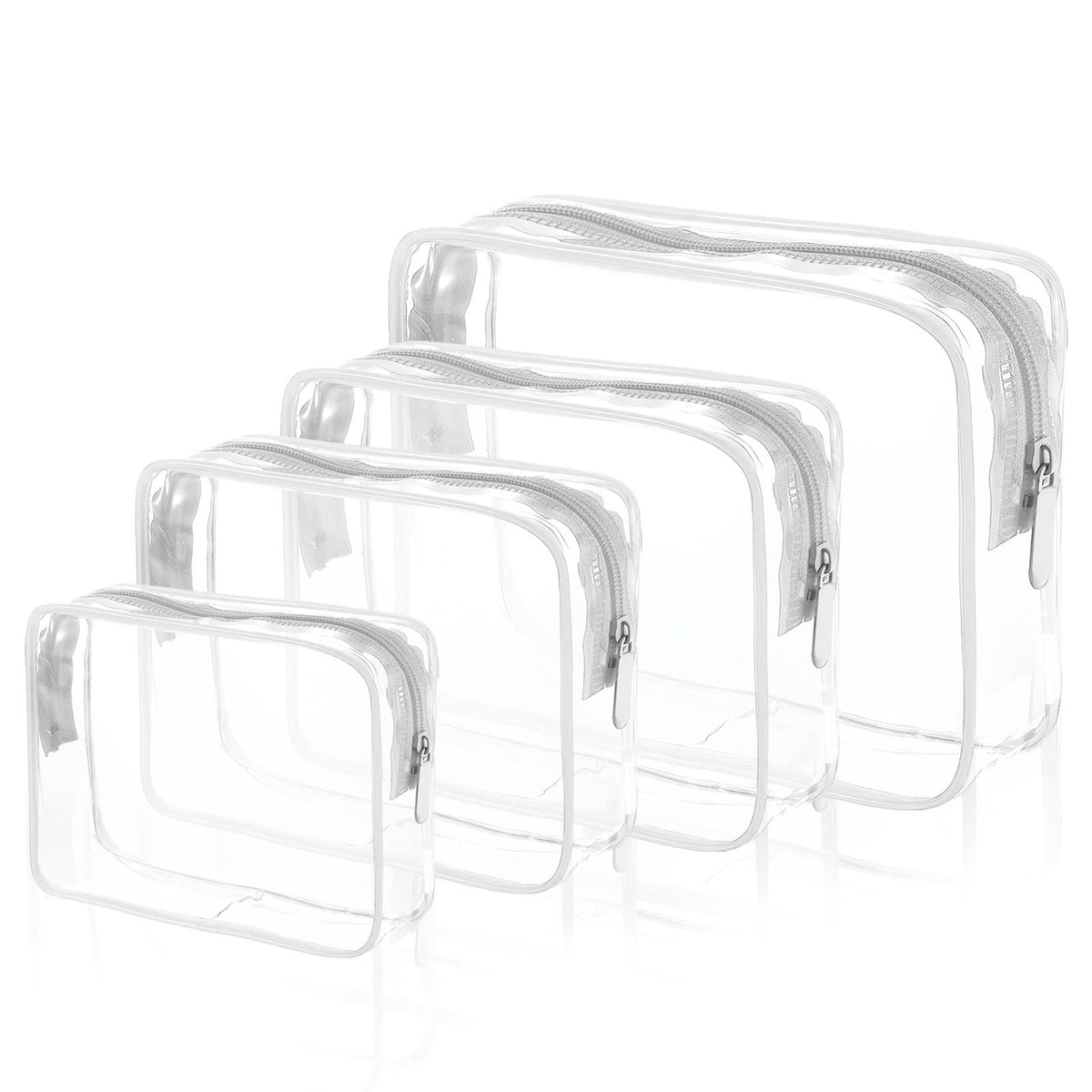 Clear Cosmetic Bag Set 4 Pcs Waterproof Travel Toiletry Organizer