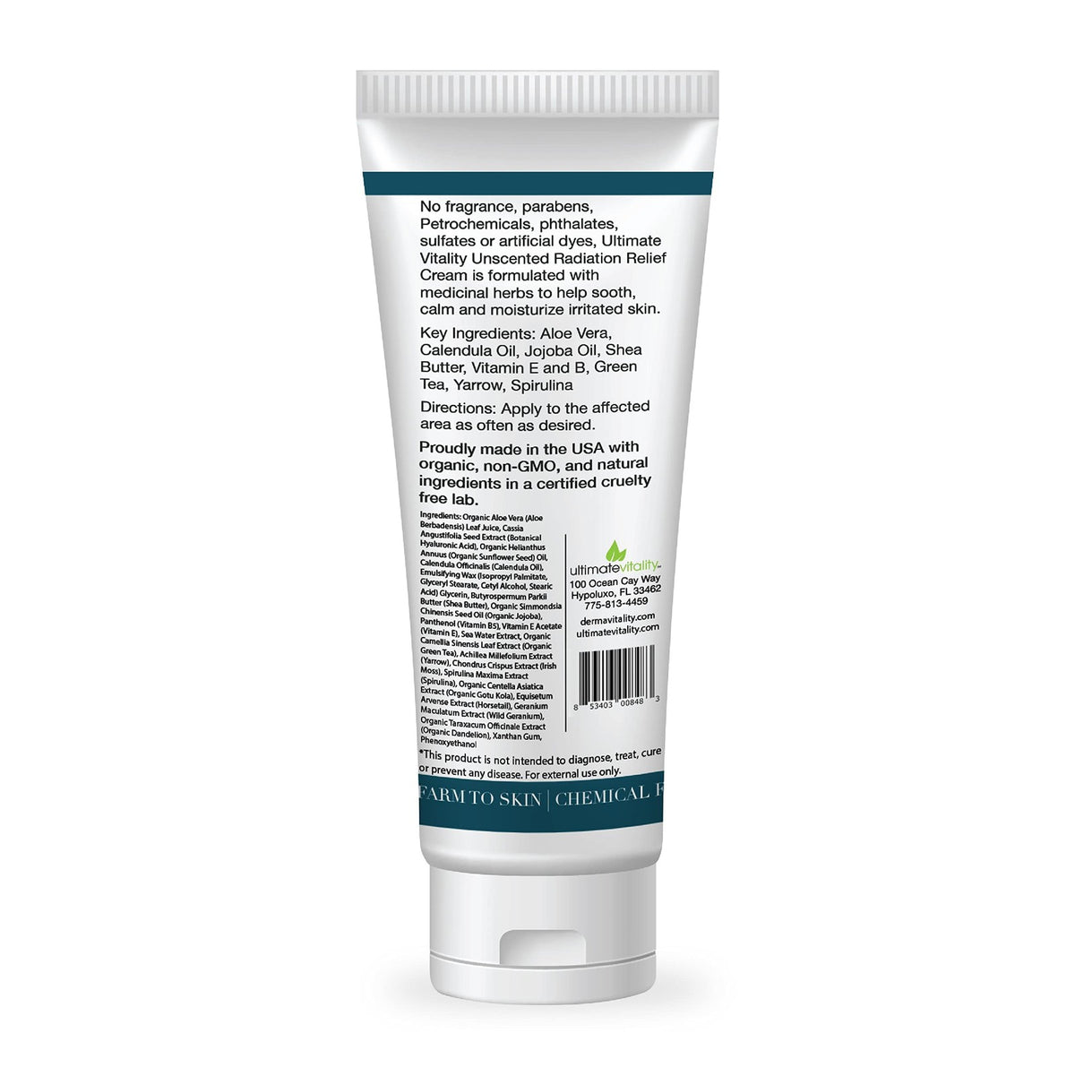 Radiation Burn Relief Cream - Unscented, Soothing, 6 oz