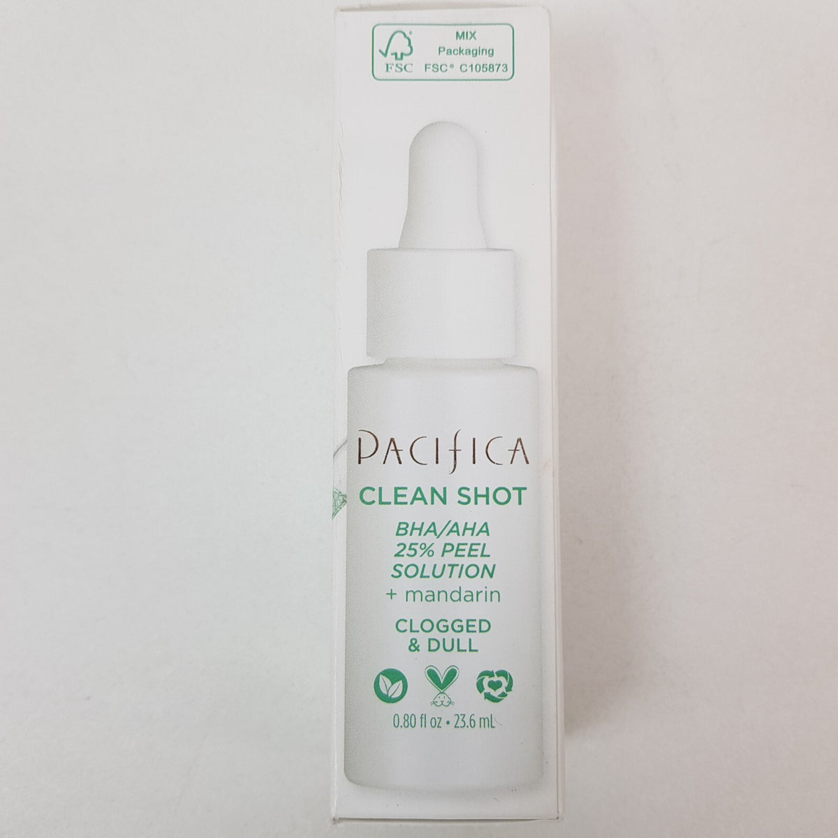 2 Pacifica Clean Shot BHA/AHA 25% Peel Solution All Skin Type Made in