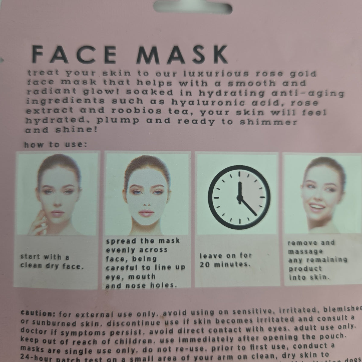 Rose Gold Shimmer Face Mask with Hyaluronic Acid - 0.88 oz