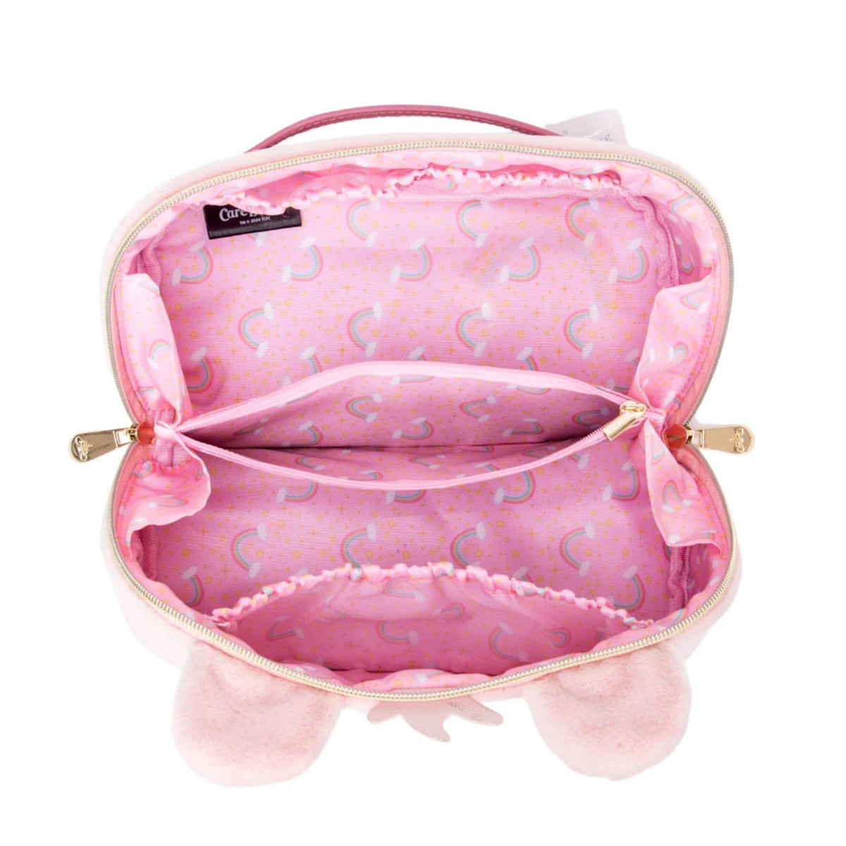 Travel Makeup Bag with Plush Ears & Spacious Organizer - Pink
