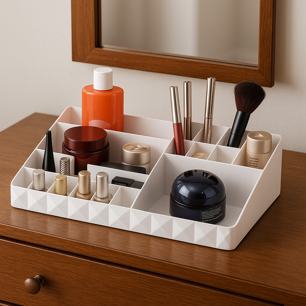 Large Capacity Cosmetic Storage and Makeup Organizer - White