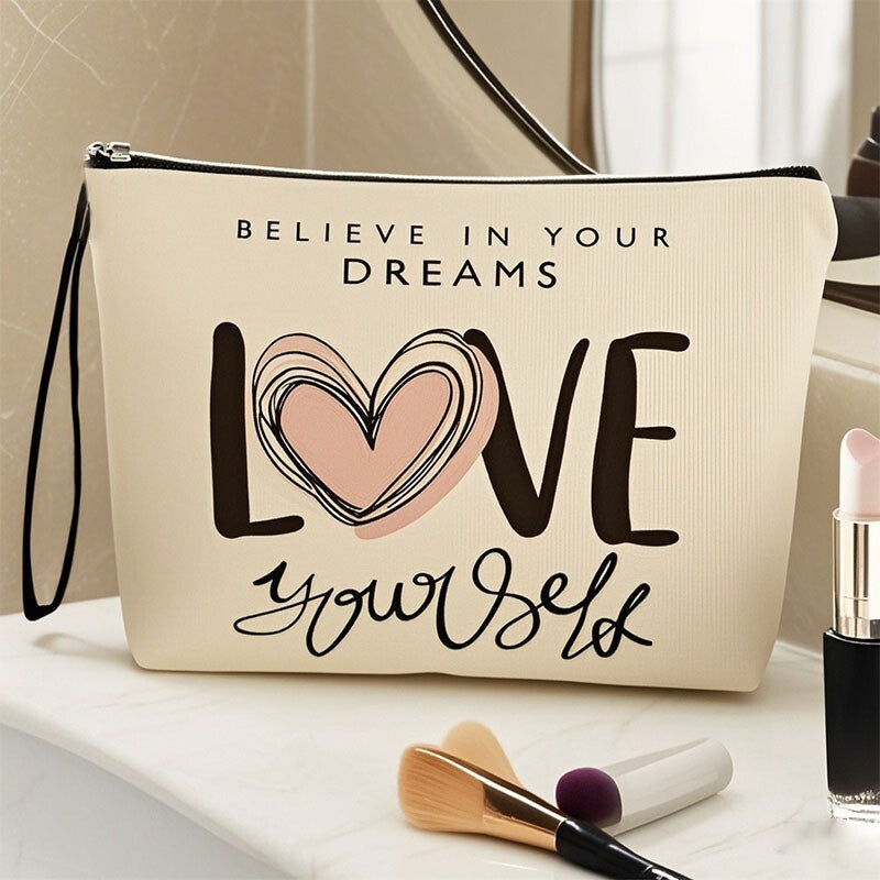 Travel Cosmetic Bag with Multiple Compartments and Zip Organizer