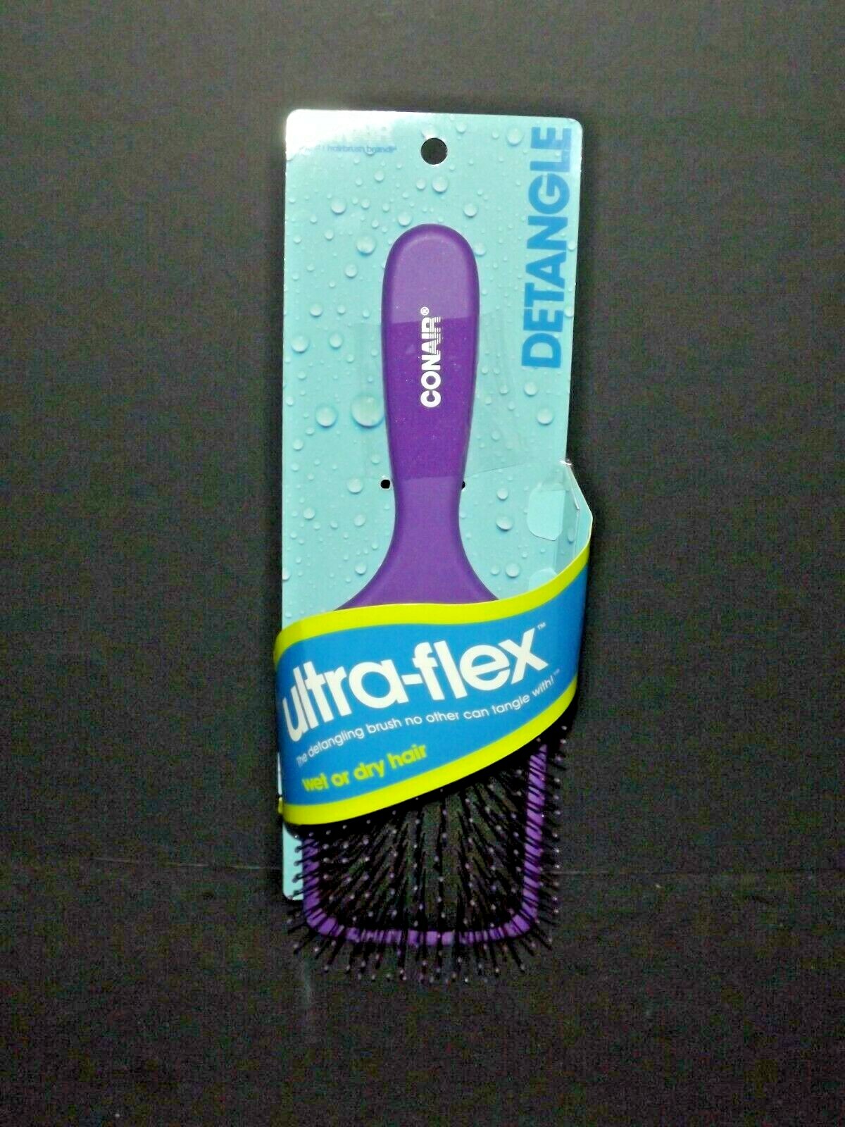 Conair Detangle Ultra-Flex Wet or Dry Hair Brush - Purple, Soft Flexible Bristles
