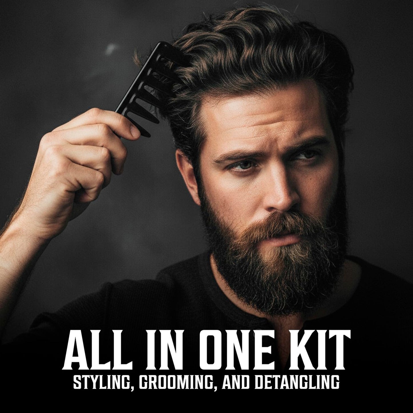 Professional Hair Styling Combs Set for Men - 6 Durable Anti-Static Grooming Tools